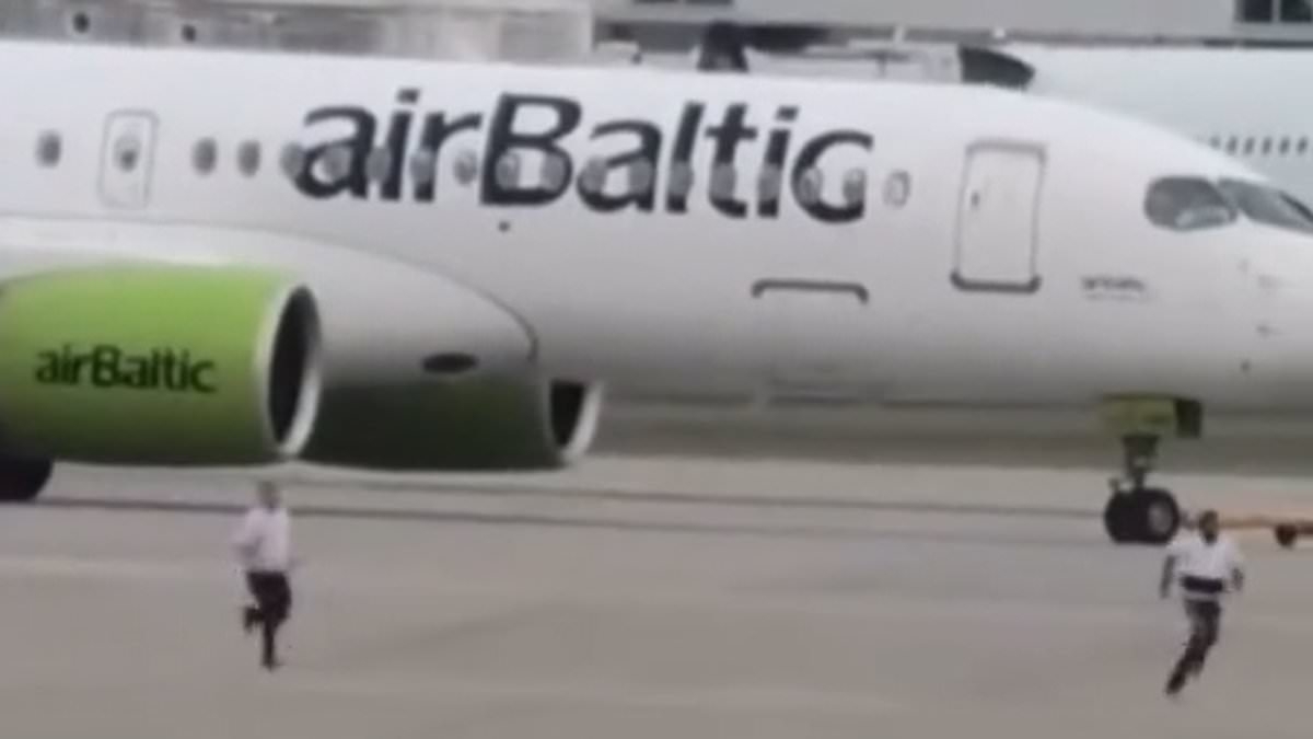 Man is seen 'sprinting across Heathrow tarmac as planes landed' while airport staff chased him on foot