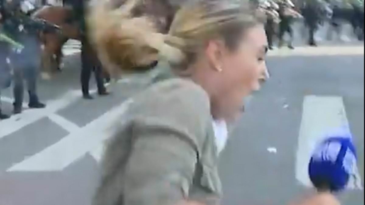 BREAKING NEWS Terrifying moment Aussie news reporter is shot by heavily-armed cops during LA riots