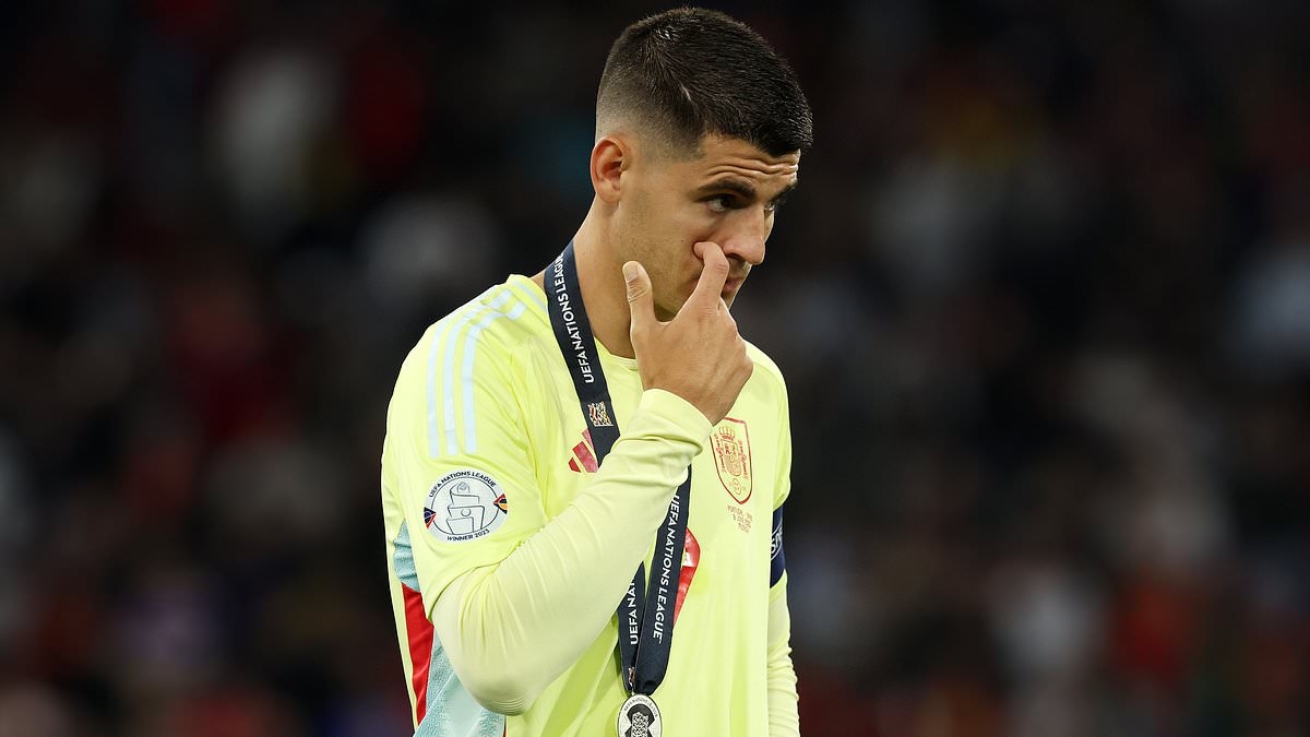 Emotional Alvaro Morata fights back tears and drops retirement hint after his penalty miss costs Spain Nations League crown