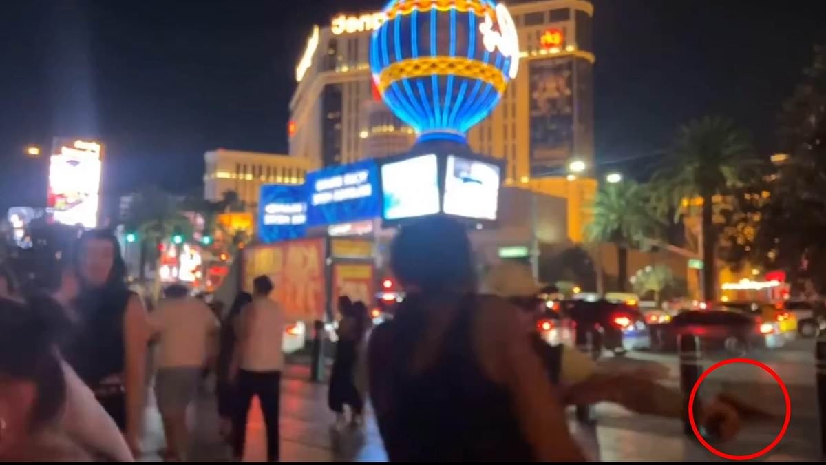 Moment YouTuber 'opened fire on his rival and wife' in front of Bellagio fountain in Las Vegas