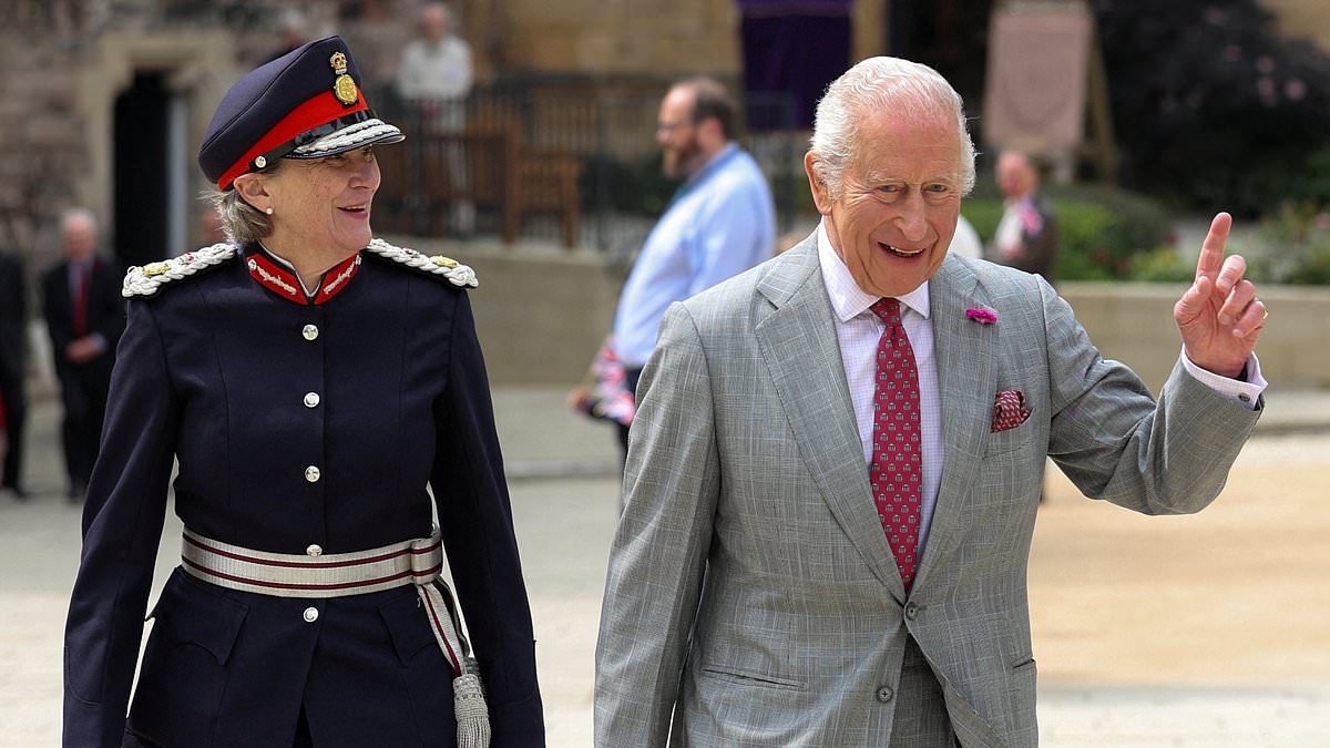 King Charles gives 101-year-old veteran some cheeky life advice on visit to Lancaster Castle