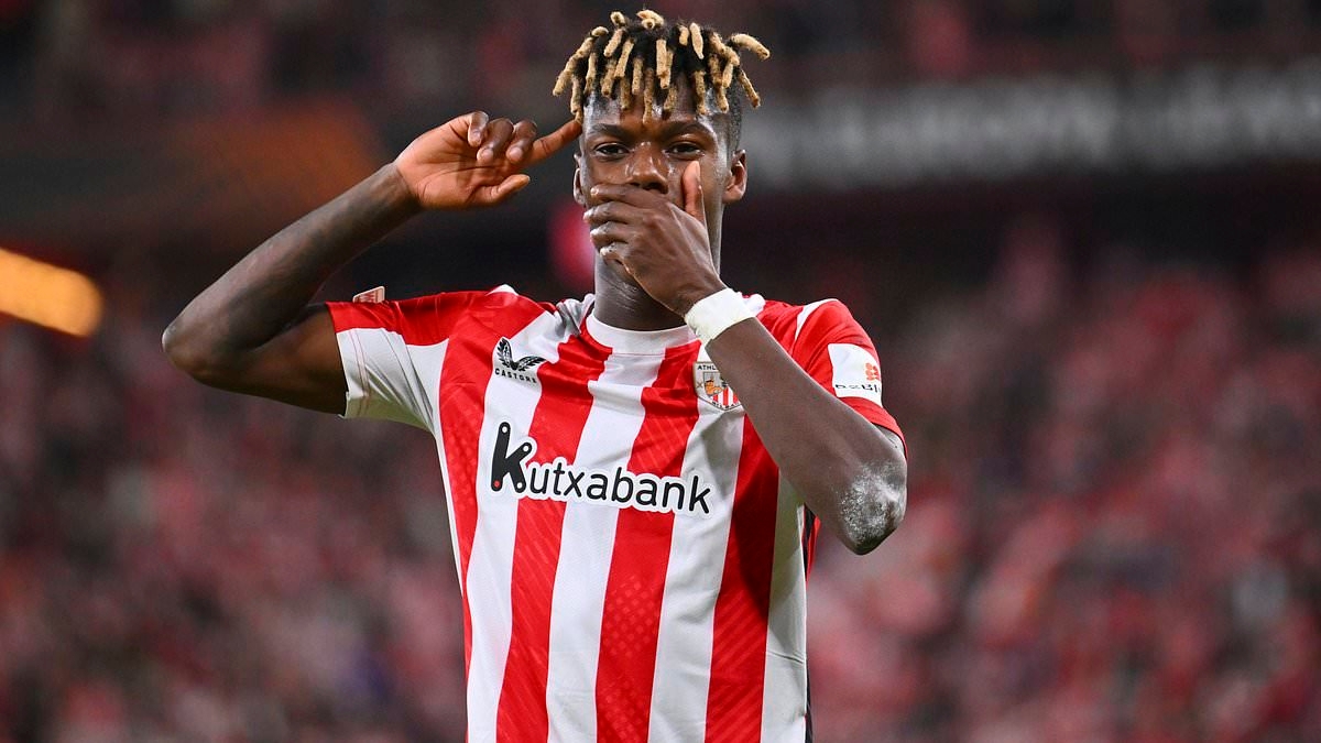 Bayern Munich 'move ahead of Arsenal in race to sign Nico Williams' - as Bundesliga champions make Spain star their 'top summer target'