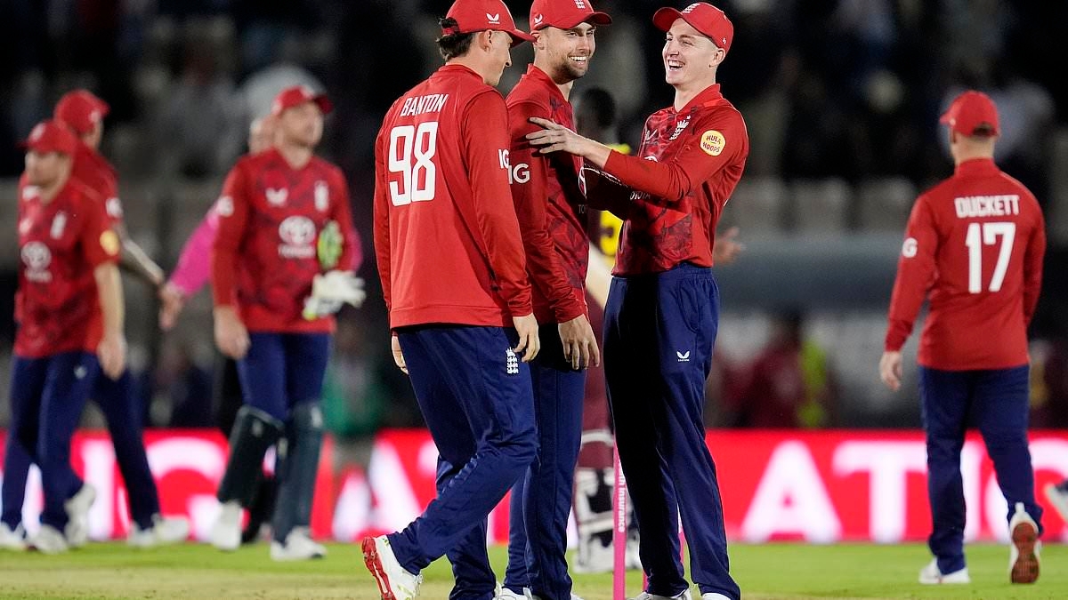 England equal highest EVER T20 score in this country as Harry Brook's side complete clean sweep over West Indies with dominant victory