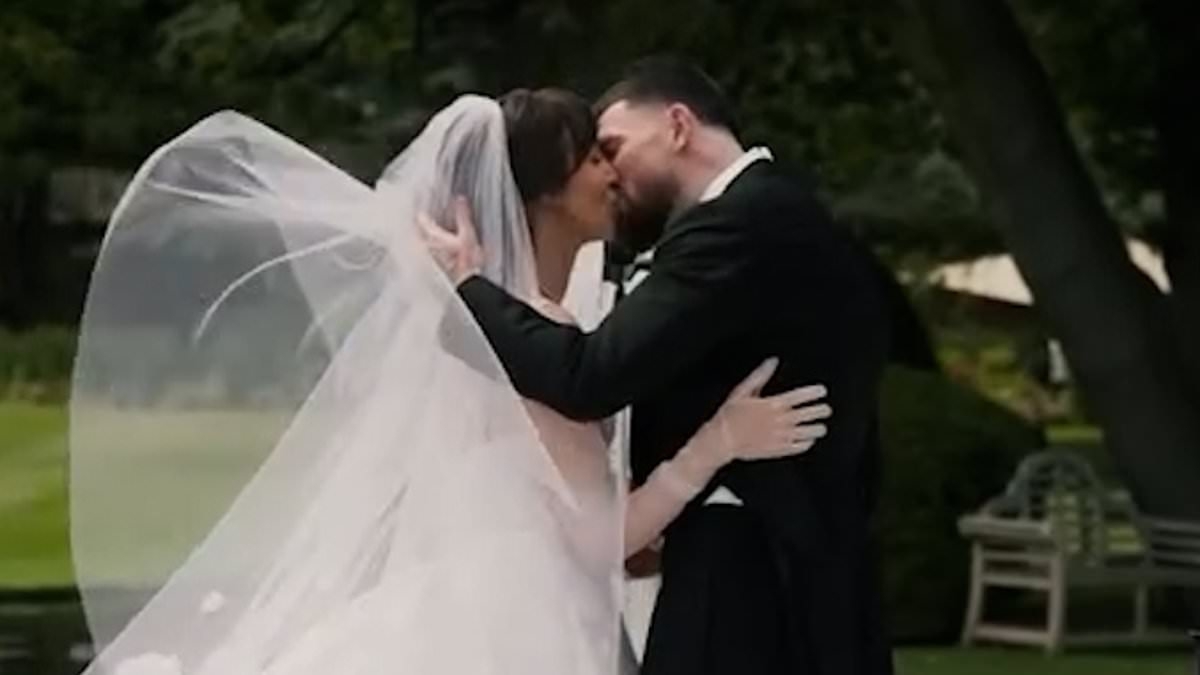 Newlyweds Megan McKenna and Oliver Burke look smitten in romantic wedding video as they are joined by family and friends at lavish ceremony