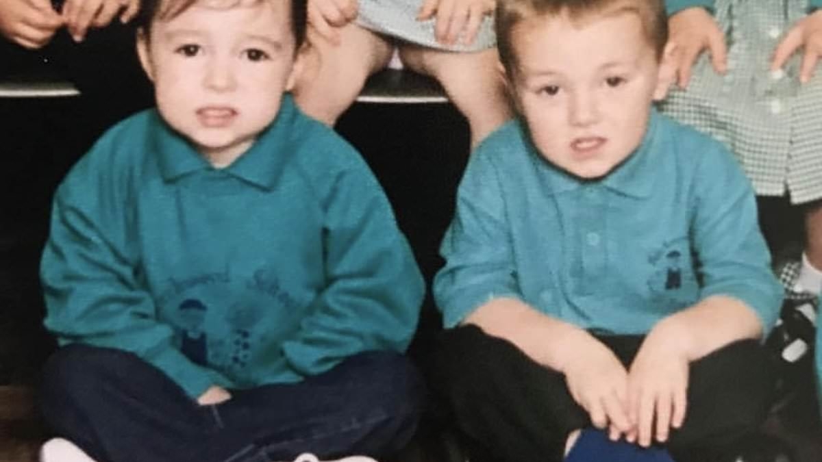 Couple discover nursery picture of them sitting next to each other seven years after falling in love