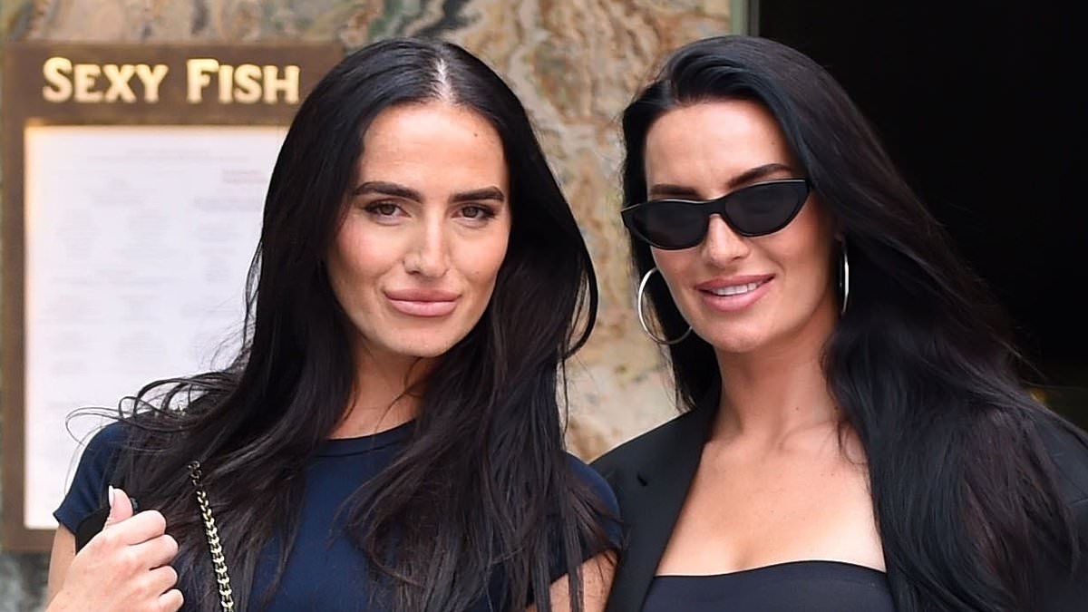 Annie Kilner puts on a brave face as she joins her sister Sian for dinner in Mayfair - after it was revealed her relationship with Kyle Walker is 'as bad as it's ever been'