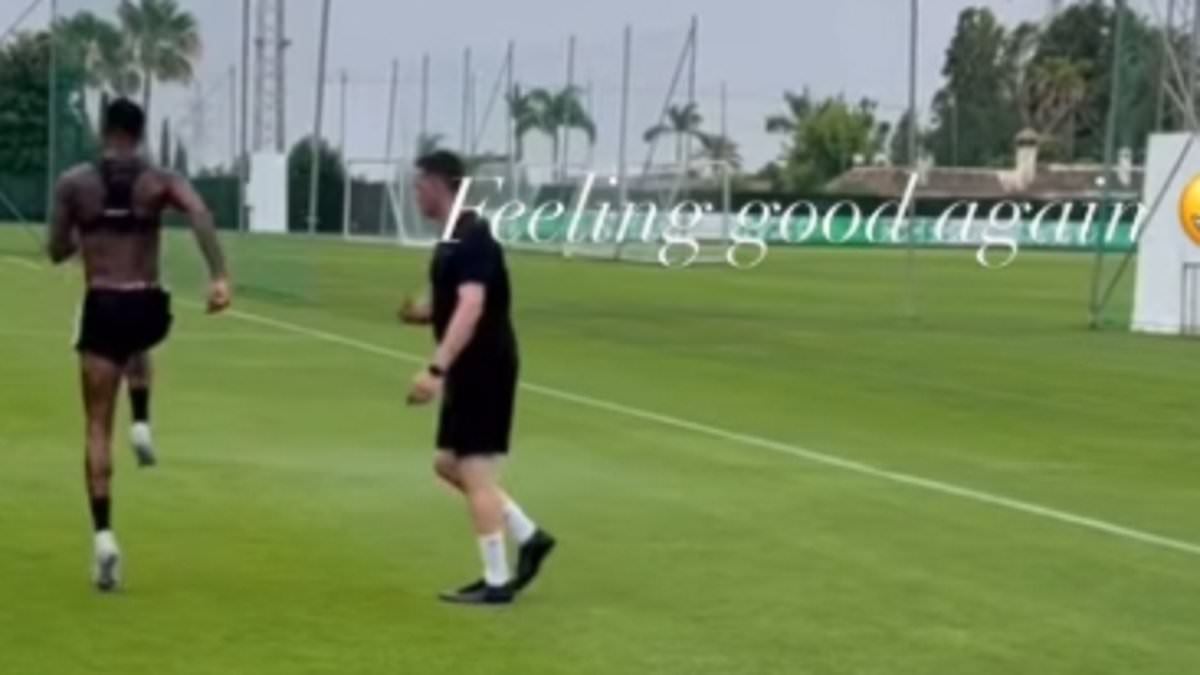 Marcus Rashford hits back at fan who took swipe at him after posting training clip - with the Man United star facing an uncertain future