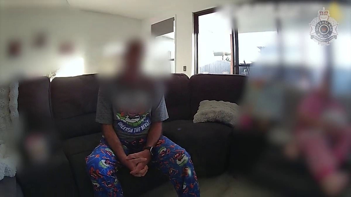 Shock moment accused paedophile wearing The Muppets pyjamas with an 'unleash the beast' t-shirt is arrested