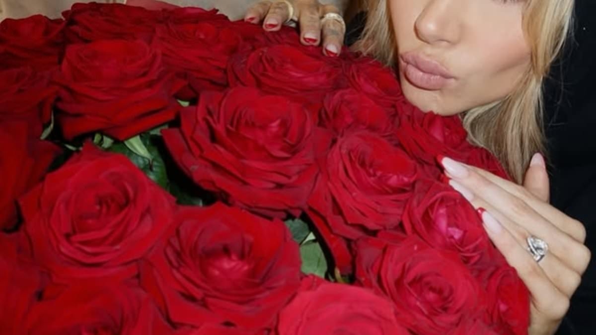 Olivia Attwood treated to huge bouquet of roses and a £175 Labubu doll by husband Bradley Dack as couple celebrate their second wedding anniversary