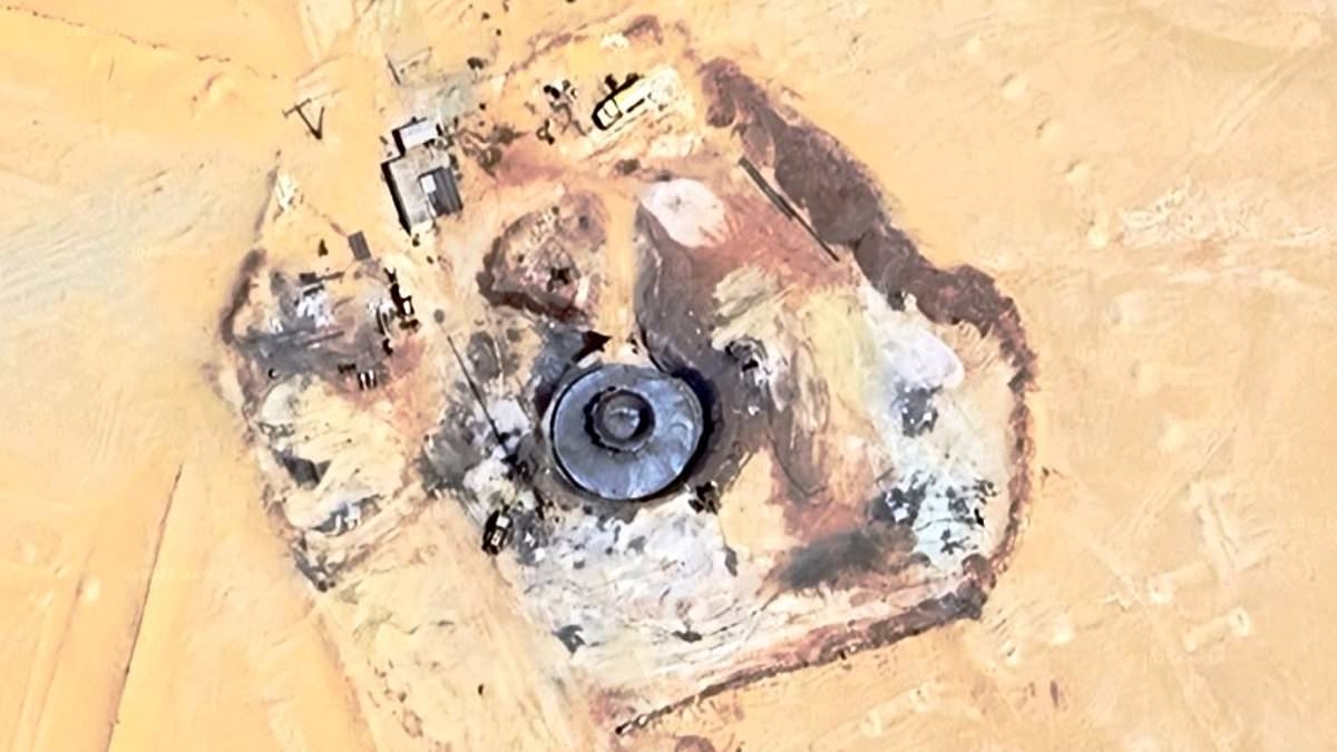 Mysterious 'flying saucer' in the Sahara Desert is discovered on Google Maps – as baffled viewers suggest it could be a crashed UFO