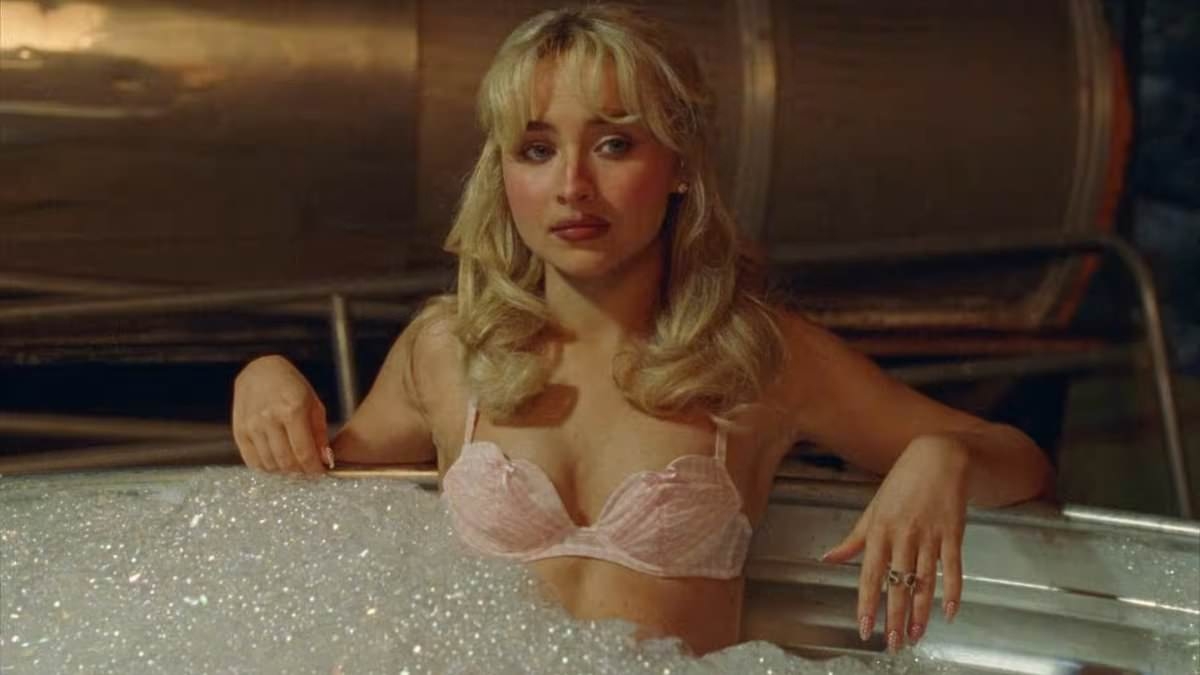 Sabrina Carpenter sends fans wild as she strips down to her underwear for a bath with PIGS as pop star announces new album