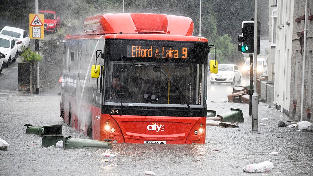 Met Office issues SIX weather warnings for thunder, lightning, hail and floods - while massive part of country goes into drought