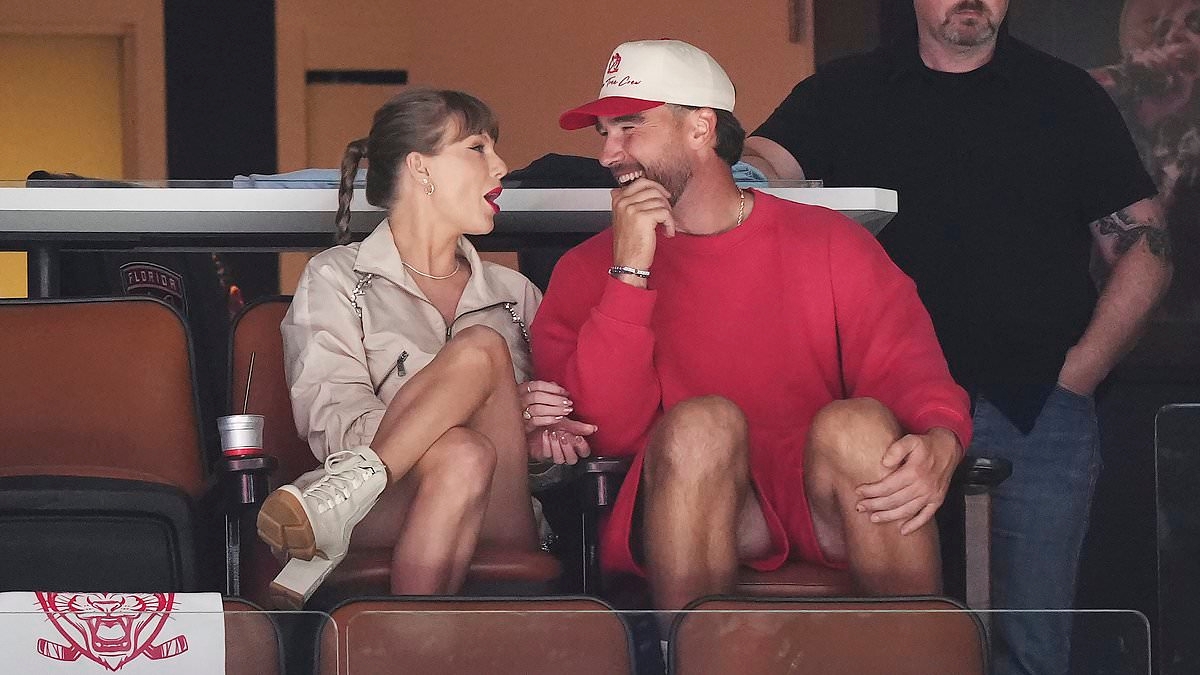 Taylor Swift's stunned four-word reaction to Travis Kelce at Stanley Cup Final goes viral