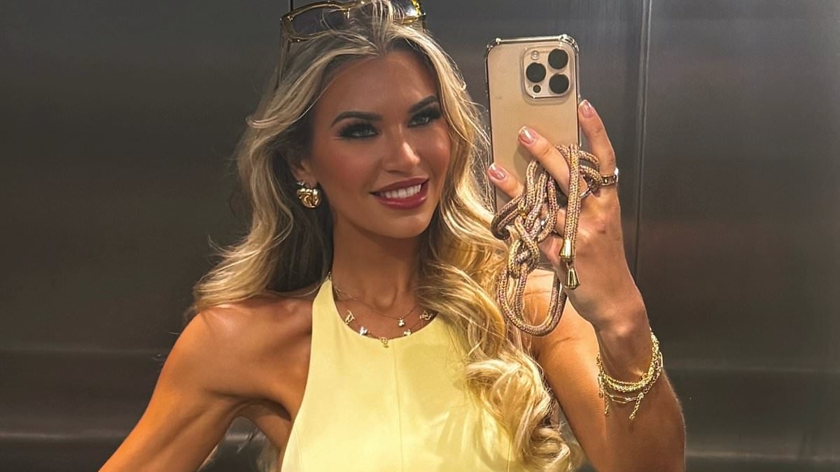 Christine McGuinness sizzles in a lemon yellow dress before slipping into a hot pink mini skirt as she models an array of summery outfits during a work trip to Glasgow