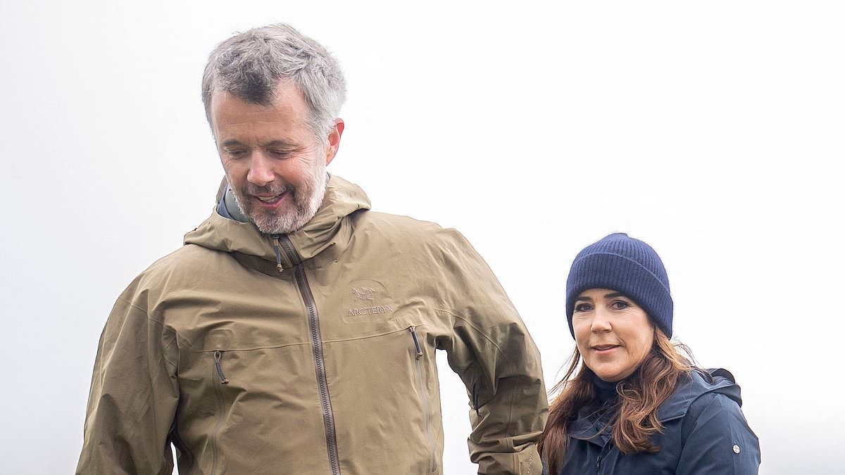 Queen Mary and King Frederik rug up for a nature stroll in the Faroe Islands as royal couple enjoy scenic holiday