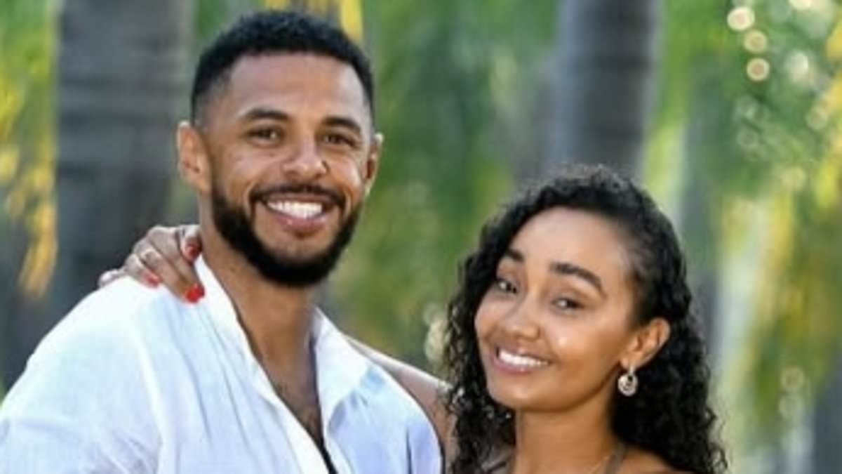 Leigh-Anne Pinnock is every inch of the doting mum as she poses with her twin daughters, 3, and husband Andre Gray for a sweet family photoshoot