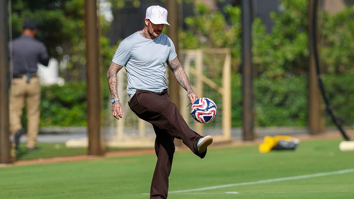 David Beckham makes surprise appearance at Inter Miami training with Lionel Messi and Co ahead of their Club World Cup opener