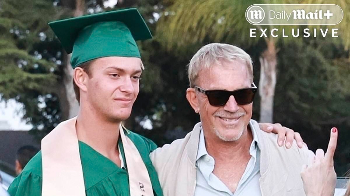 EXCLUSIVE Kevin Costner's son's face says it all amid actor's reunion with ex Christine Baumgartner... as insider reveals the dramatic story of his high school graduation