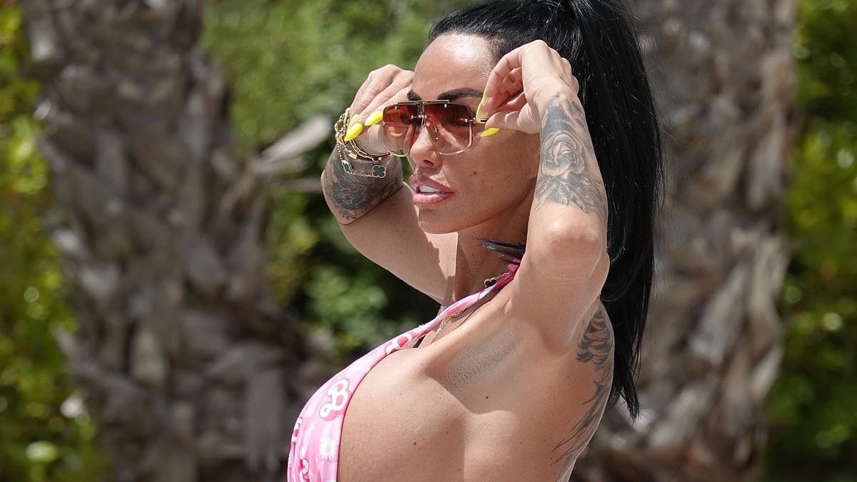 Katie Price, 47, shows off her surgically-enhanced assets as she goes TOPLESS during Ibiza getaway after having filler added to her bum