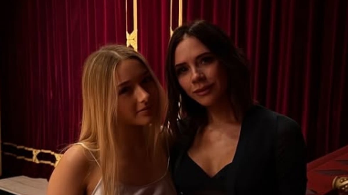 Victoria Beckham and daughter Harper enjoy girls' night out at the ballet after Posh shared gushing tribute to her 'knight in shining armour' Sir David