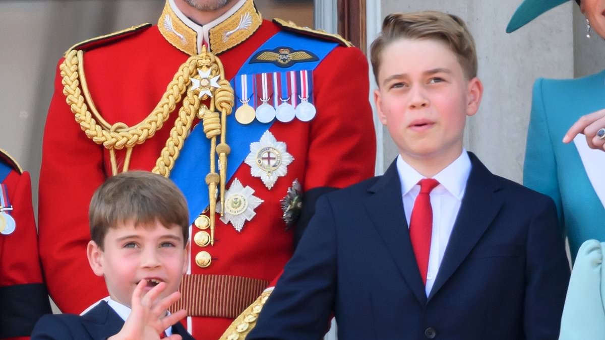 Royal fans left in stitches as Prince Louis eagerly waves during Trooping the Colour flypast... until his elder brother intervenes