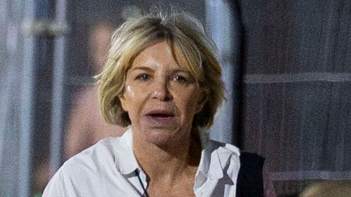Leslie Ash, 65, makes a rare appearance using a pink walking stick at Lido Festival for Charli XCX headline show after sharing health update
