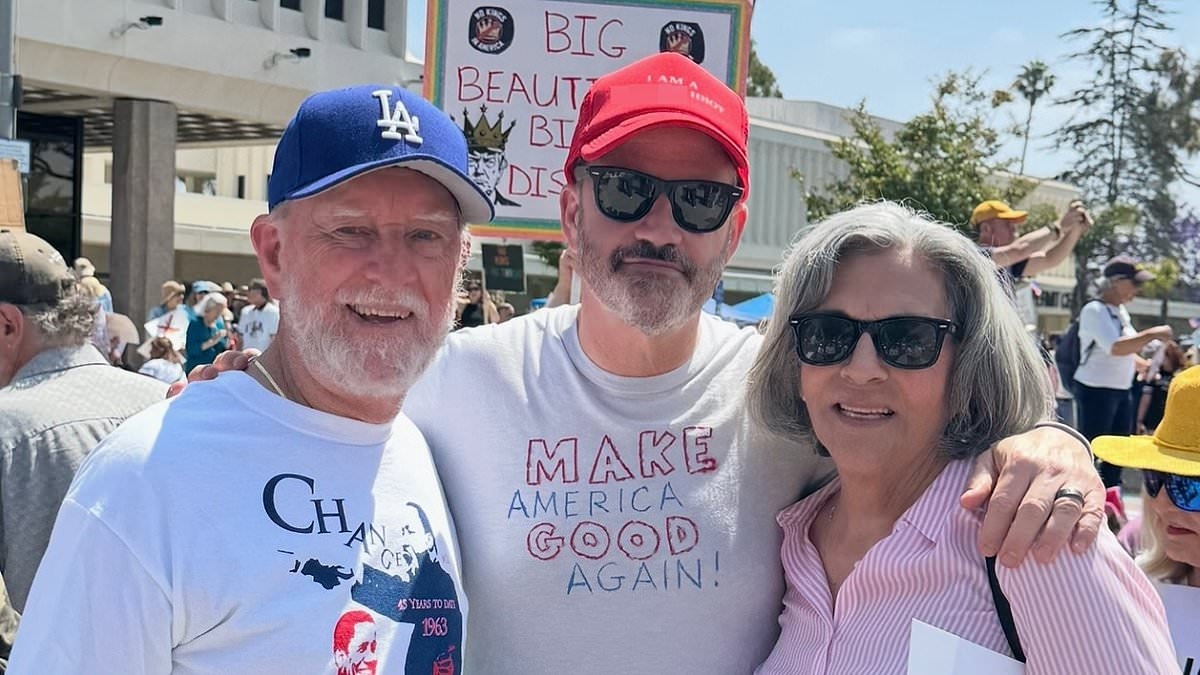 Jimmy Kimmel takes to the streets during No Kings protest against Trump with obscene MAGA insult