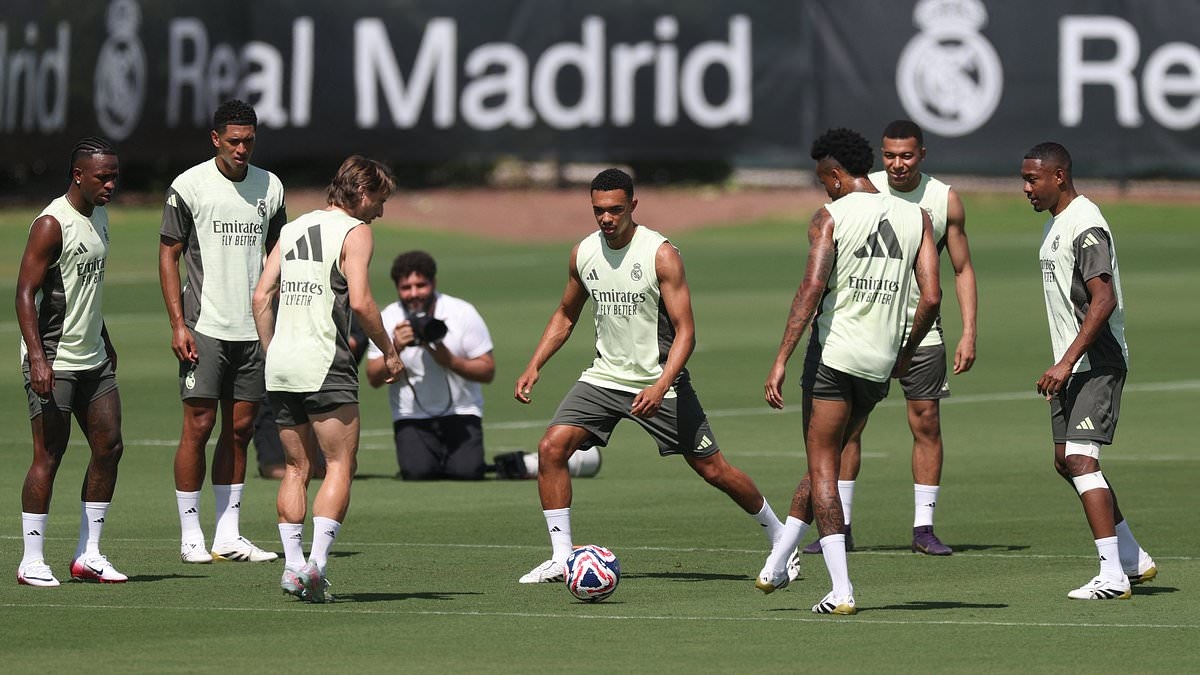 Trent Alexander-Arnold takes part in Real Madrid training for the first time since completing move from Liverpool - as Los Blancos gear up for Club World Cup