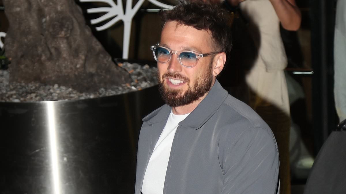 Sam Thompson and Louis Tomlinson arrive back at their Soccer Aid hotel following England's loss - after narrowly avoiding each other on the pitch
