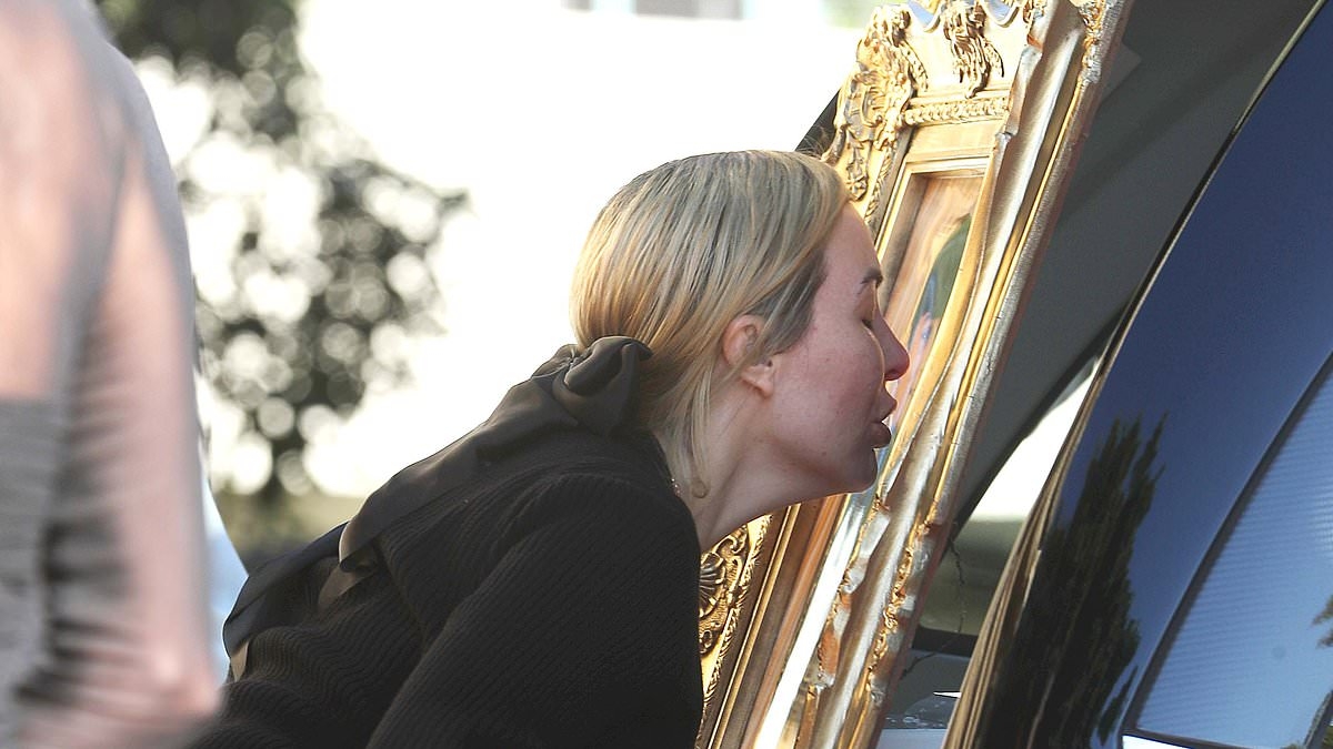 The heartbreaking moment actress Clare McCann shares a last tender kiss with her young son's coffin as she farewells him after he was bullied to death at school