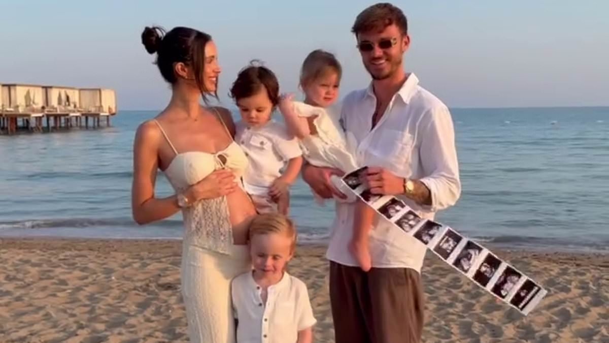 Tottenham and England star James Maddison's model girlfriend reveals they are expecting twins... AGAIN!