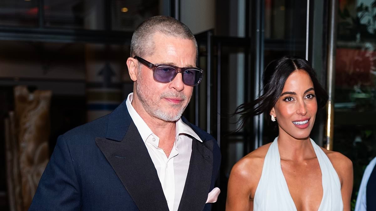 Brad Pitt's girlfriend Ines de Ramon dons risque bridal-inspired ensemble at glitzy F1 premiere
