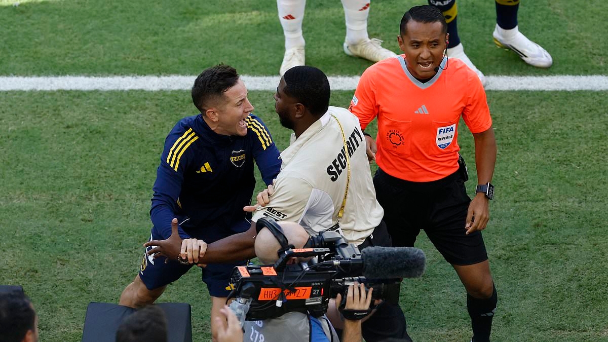 Boca Juniors vs Benfica descends into chaos at Club World Cup as three players are sent off in fiery game