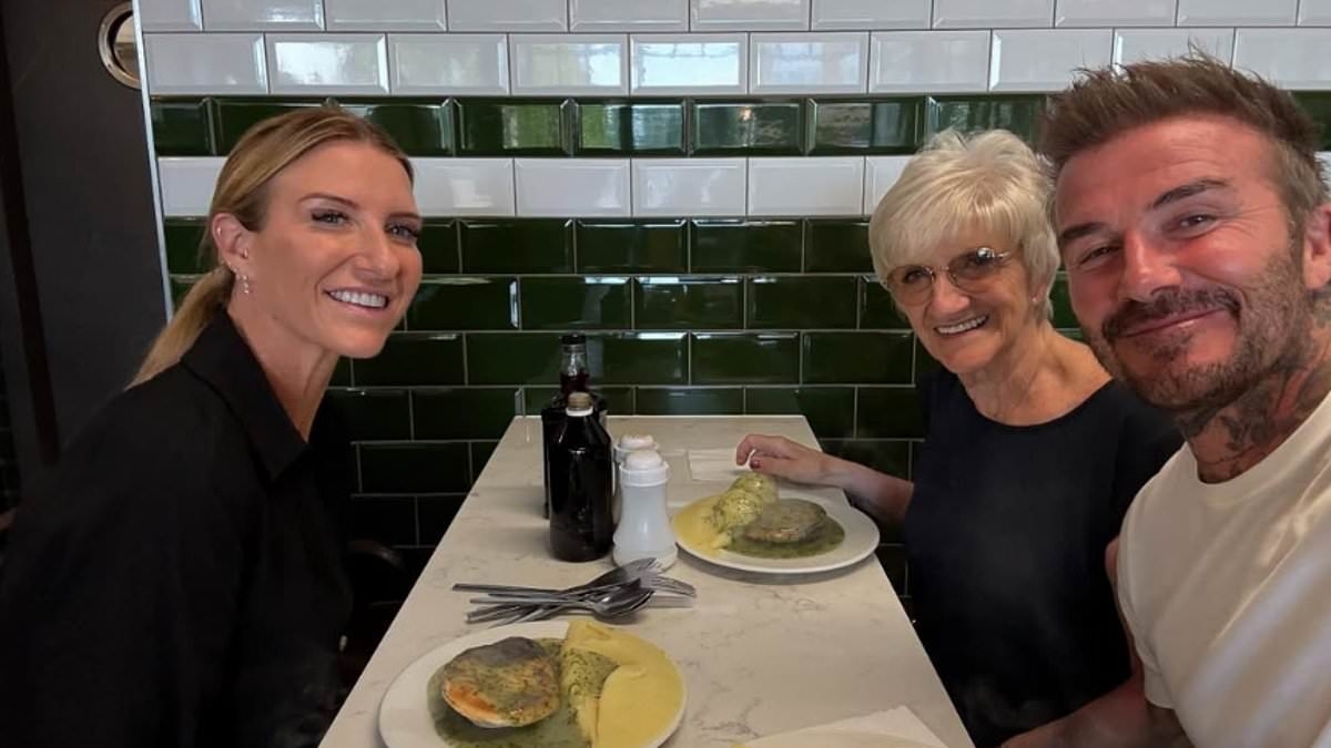 David Beckham enjoys emotional day with his mum and sister as they reunite for surprisingly budget meal to celebrate his knighthood