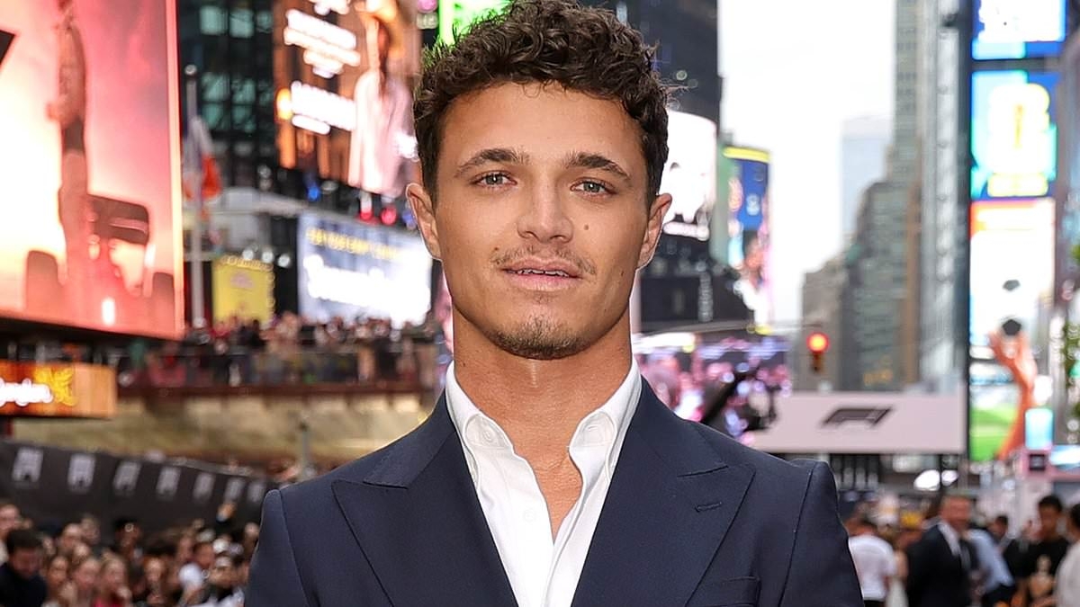 Troubled Lando Norris cuts a lonely figure on F1 stars and WAGs' movie premiere 'date night' without girlfriend Margarida Corceiro after crashing into his own team-mate