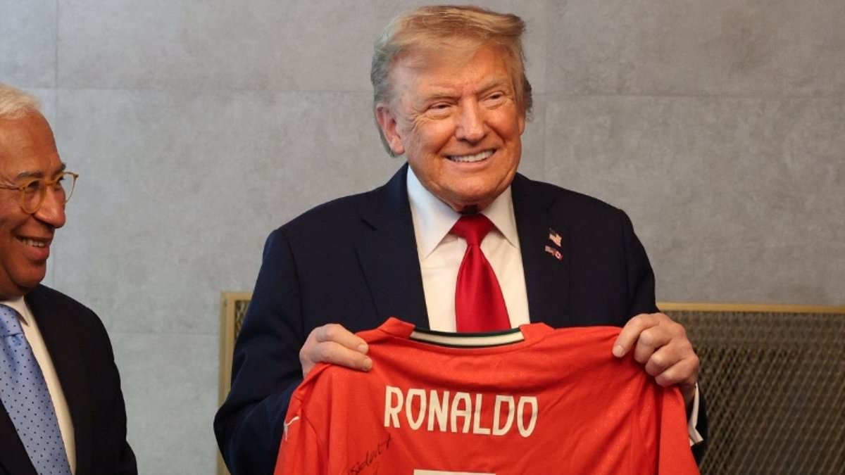 Cristiano Ronaldo sends Donald Trump a 'special peace message' on a signed shirt, as US president threatens to join Israel's war against Iran after storming out of G7