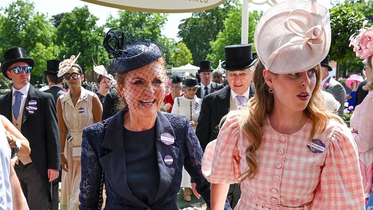 Sarah Ferguson walks hand in hand with daughter Beatrice at Royal Ascot in first appearance since revealing she took 'sanctuary' at a Swiss facility