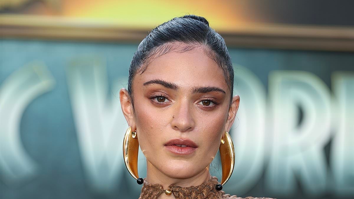 Jurassic World star Luna Blaise puts on a very racy display in a sheer skintight dress at the world premiere of the new movie in London