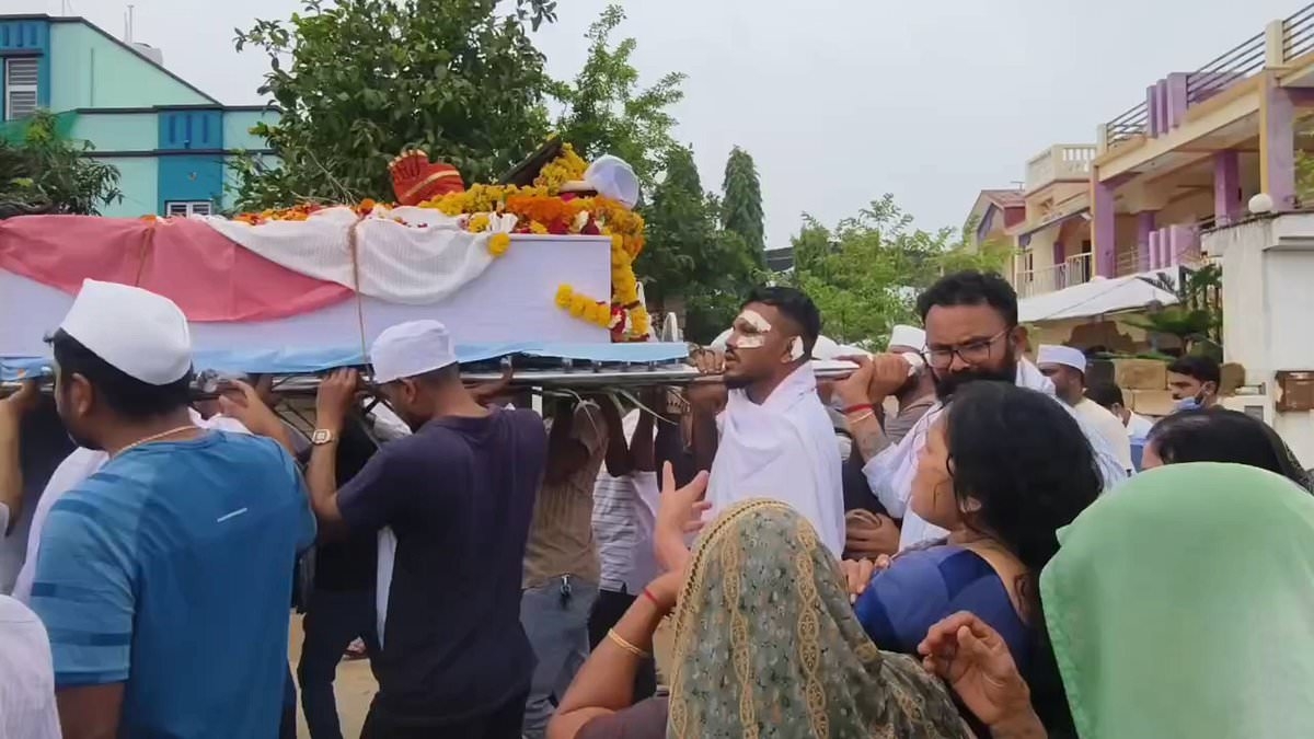Heartbreaking moment British Air India crash survivor limps as he carries the coffin of his brother who died next to him with 240 others on doomed flight