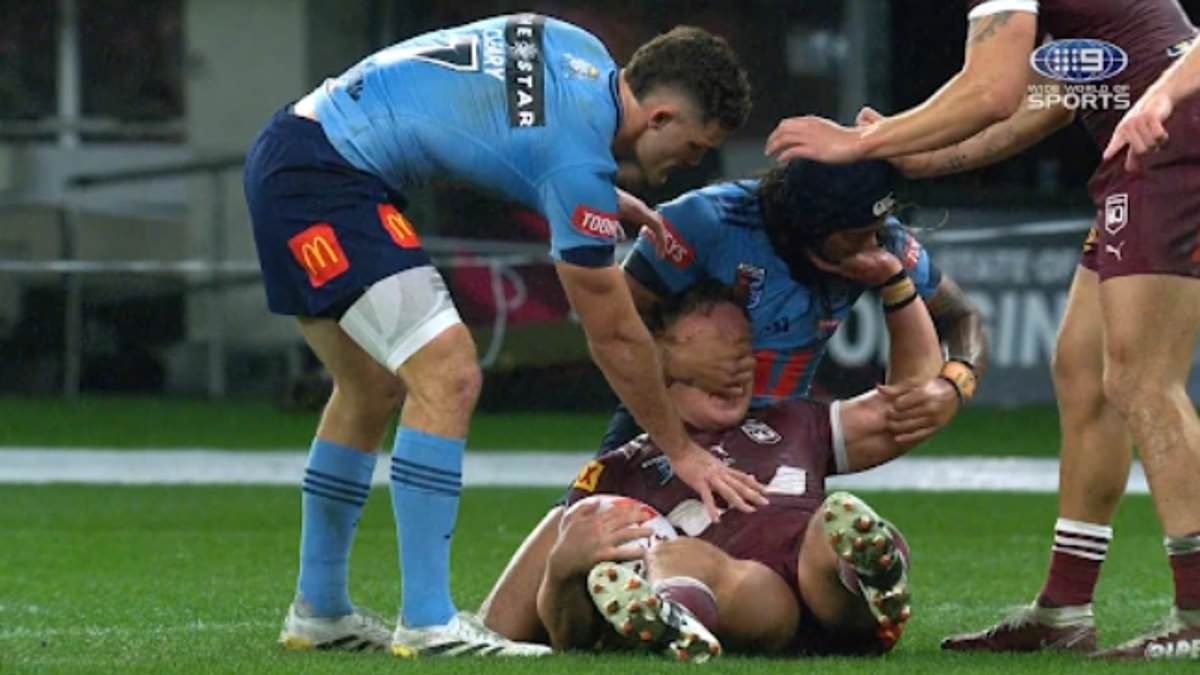 TWO New South Wales stars land in hot water for shocking State of Origin II acts during firey first half in Perth
