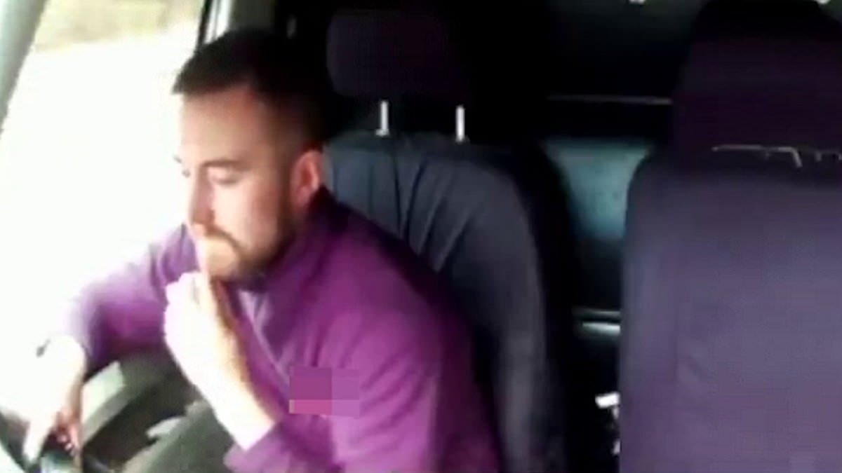 Shocking moment van driver distracted by his phone smashed into a broken down car - causing life-changing injuries
