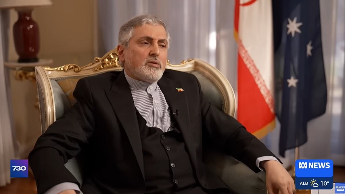 Iran's man in Australia squirms during ABC TV interview as he trips up after being asked a simple question SIX times