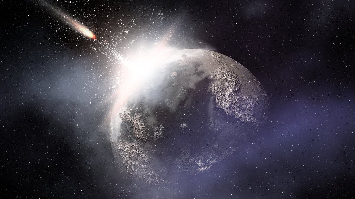 City-killer asteroid on a collision course with the moon could shower Earth with SHRAPNEL – causing 10-years of damage to satellites in just a few days, experts warn