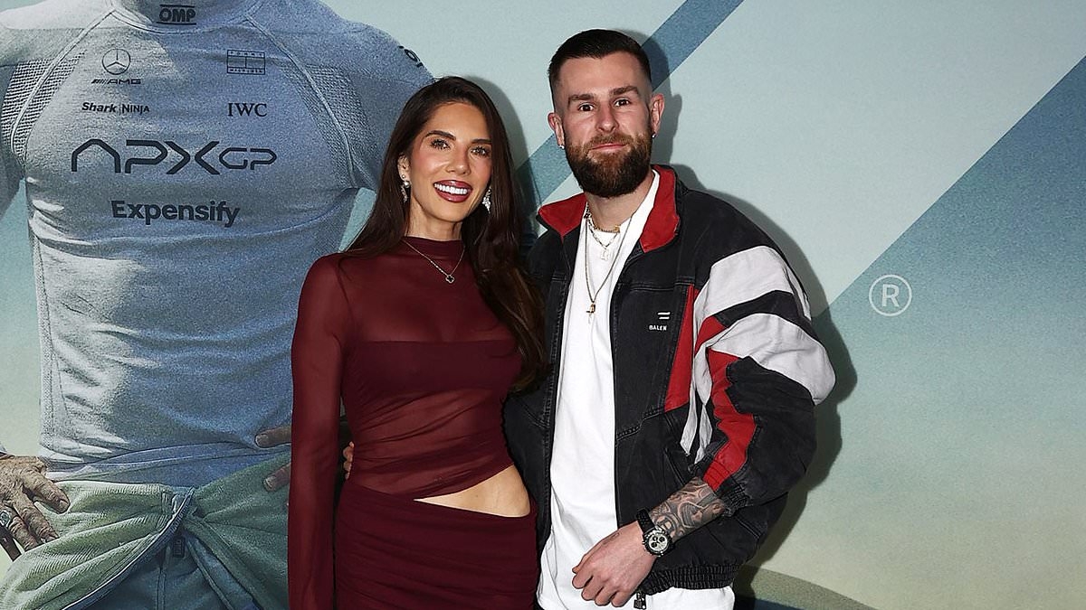 Jono Castano and former wife Amy are friendly exes as they attend F1 movie premiere alongside her new partner