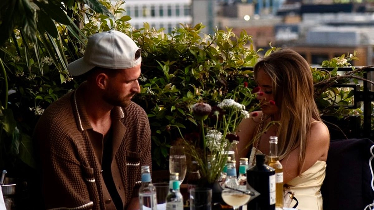 Love Island's Harriett Blackmore and Ronnie Vint CONFIRM they're back together two weeks after splitting as they're seen in a cosy heart-to-heart at boohooMAN bash
