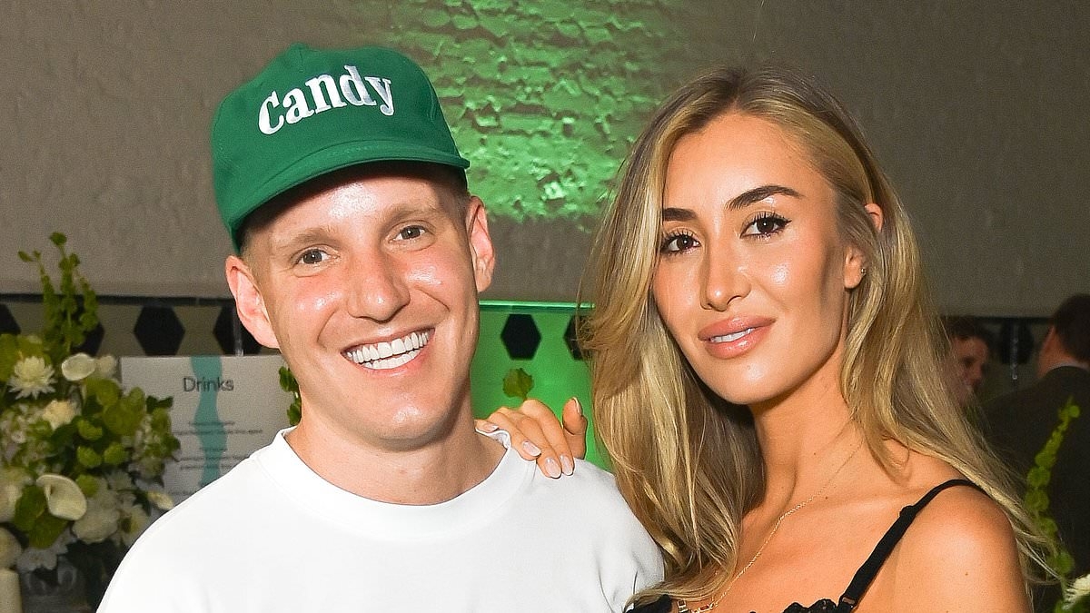 Pregnant Sophie Habboo and husband Jamie Laing put on a smitten display as they host Candy Kittens party in London