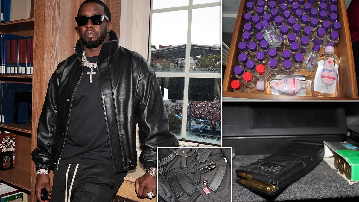 Disturbing new images from Diddy's home show cache of guns, bullets, and mountains of baby oil