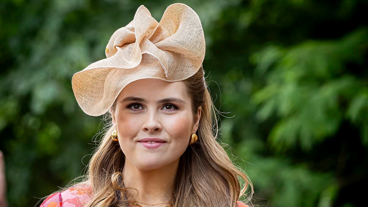 Princess Catharina-Amalia of the Netherlands appears at a military ceremony with her arm in a sling after horse riding accident