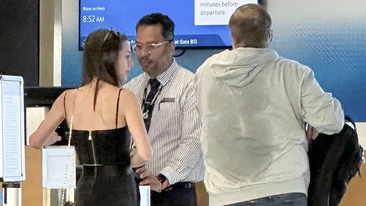 Stressed Bill Belichick seen drenched in sweat with Jordon Hudson after rushing through airport to catch flight