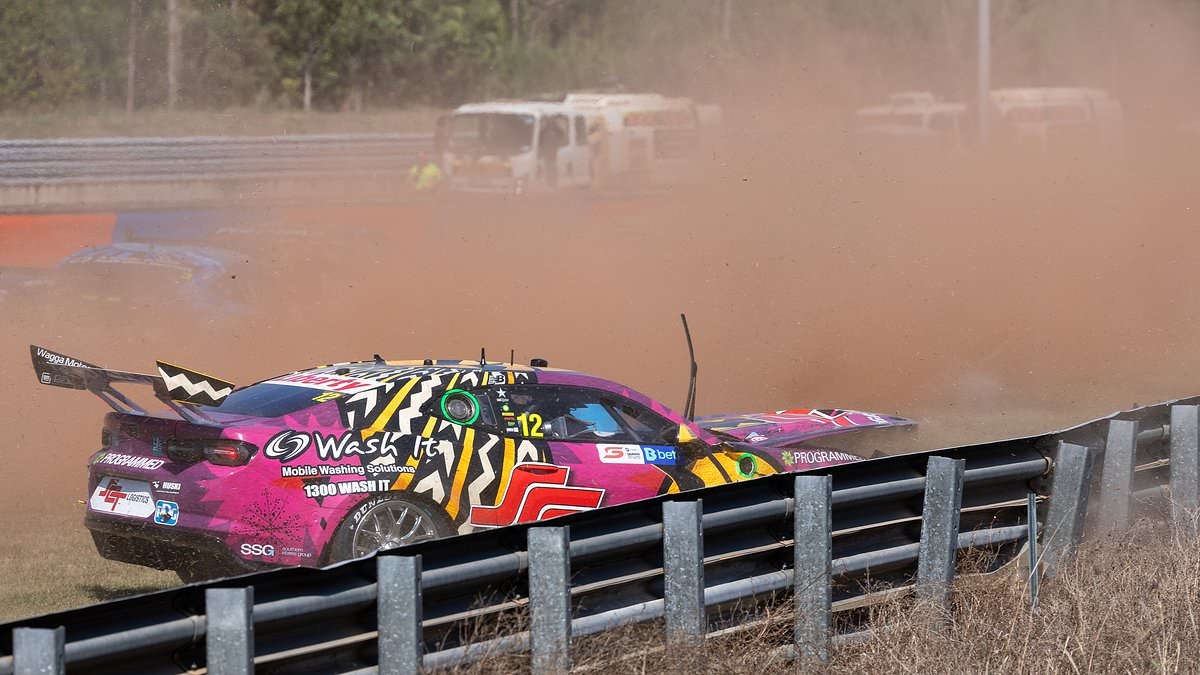 Drama in Darwin as V8 Supercars is marred by TWO crashes just 15 seconds into the race